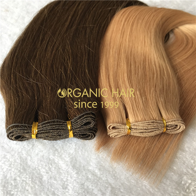 Human customized full cuticle hand tied wefts on sale X178